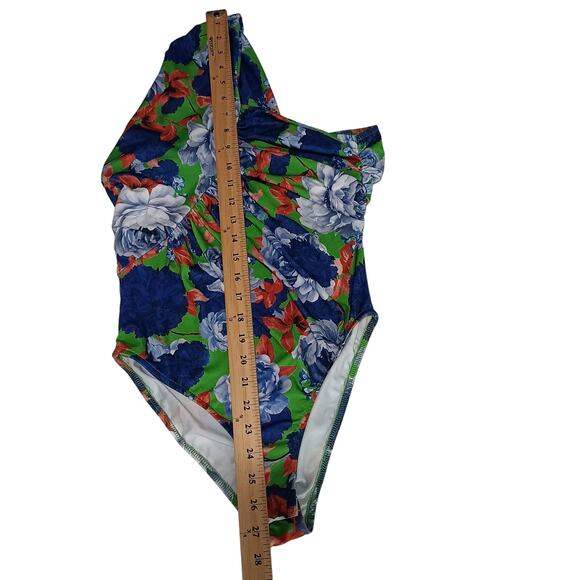 Zara Floral Print Asymmetrical‎ One Shoulder Ruched  Bodysuit Size Medium New - Picture 4 of 10